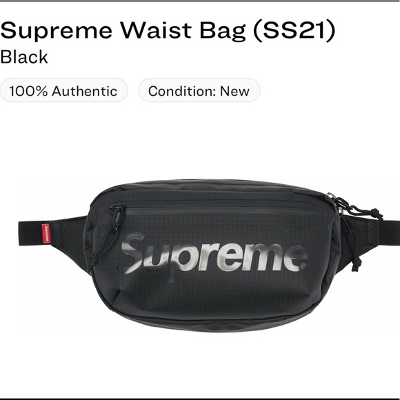 NWT Black Supreme Waist Bag SS21 - Picture 2 of 4
